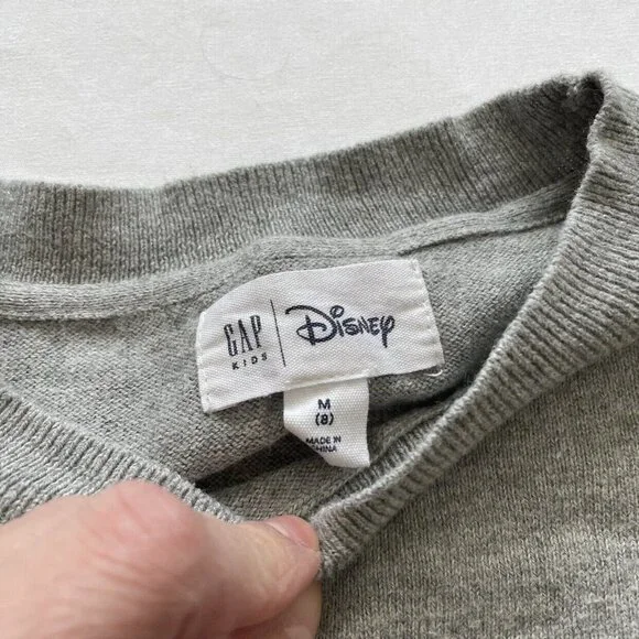 Gap Disney Girls Gray Mickey Mouse Sweater Size 8 - Picture 4 of 6
